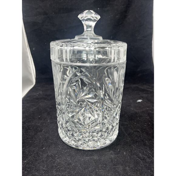 St.George Other - St. George Crystal - 24% Lead Crystal Sparkling Georgeous Biscuit Barrel & Lid